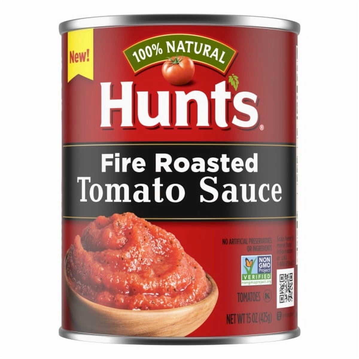(12 pack) Hunt's Fire Roasted Tomato Sauce, 100% Natural Canned Tomato Sauce, 15 oz.