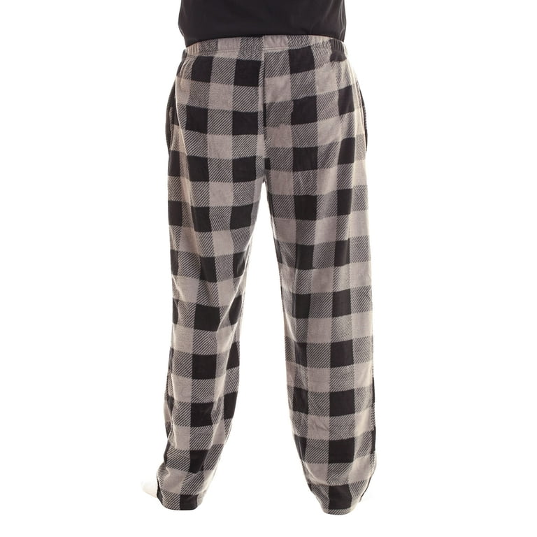 followme Polar Fleece Pajama Pants for Men Sleepwear PJs Buffalo Plaid Enlarged Grey Black X Large Walmart