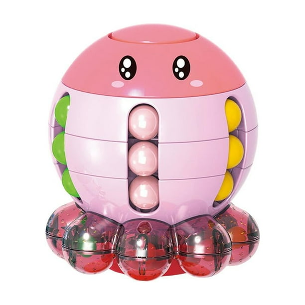 Cubos de frijoles giratorios a mano, juguetes sensoriales, juguete rosa