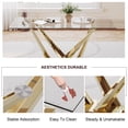 thumbnail image 4 of 63" rectangele Glass Dining Table Sets for 6,Modern Dining Table with Golden base and 6 Golden Leg PU Chairs Room Set for Kitchen Dining Room,Living room,Glass table and Black Chairs, 4 of 8