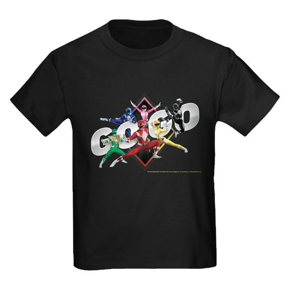 CafePress - Mighty Morphin Power Rangers Go Go Kids T Shirt - Dark T-Shirt Kids XS-XL