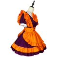 thumbnail image 4 of Disfraz de Halloween para mujer, traje de calabaza, uniforme de mucama, juego de rol, vestido de manga corta de anime japonés Lolita con cuello en V, XL, amarillo, 4 of 5