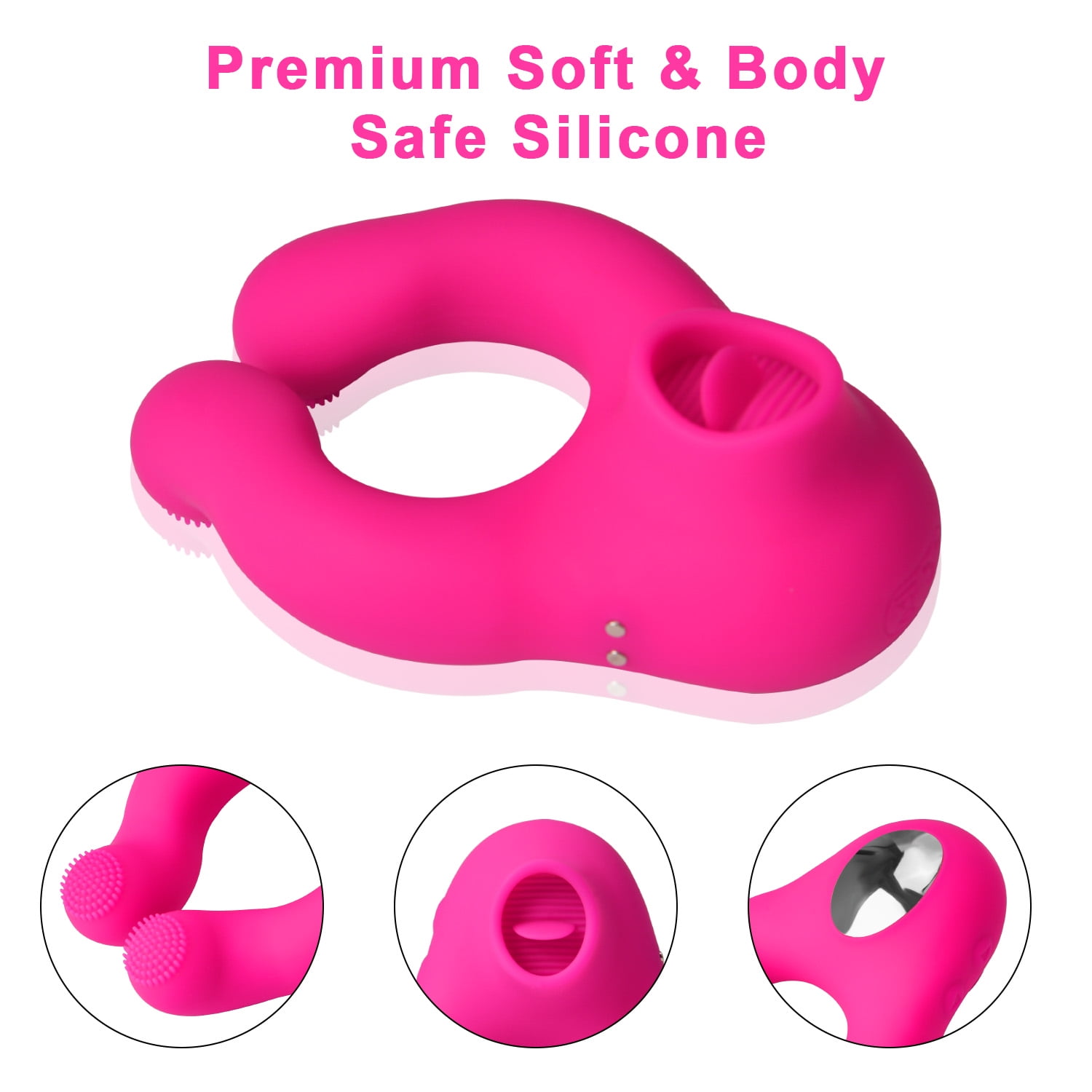 Remote Control Couple Vibrator,Clitoral Tongue Licking Vibrator with Penis Ring,Clitoral Vibrator Stimulator with 7 Vibrating and Licking Modes,Adult Sex Toys for Women Pleasure picture