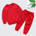 thumbnail image 2 of Kogui Baby Clothes Boy Toddler Baby Boy Clothes Fall Winter Outfits Long Sleeve Crewneck Sweatshirts Pants Size 18 24 Months (Red,18-24 Months), 2 of 6