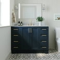 thumbnail image 2 of Ariel Taylor 55 In. Single Oval Sink Vanity With Carrara White Marble 0.75In Countertop In Midnight Blue, 2 of 11