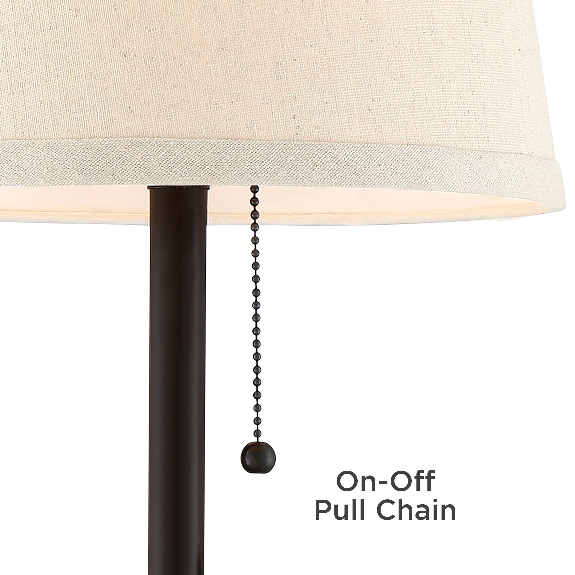 360 Lighting Modern Desk Table Lamp with Hotel Style USB and AC Power Outlet in Base 20" High Bronze Metal Oatmeal Drum Shade for Bedroom Office
