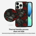 thumbnail image 3 of Skeleton Skull Red Rose Flower for iPhone 15 Case, Cute Aesthetic Dark Gothic Shock-Absorbent Protectivefor Woman,Black, 3 of 6