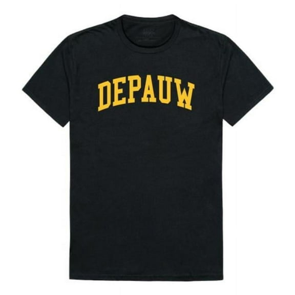 DePauw University Tigers College T-Shirt, Black - Medium