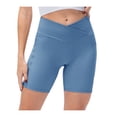 thumbnail image 1 of Seyurigaoka Women Plus Size Yoga Short Pants, Plain Ribbed Hip Lifting Bottoms, High Waist Sports Pants, Summer Workout Shorts, 1 of 6