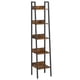 thumbnail image 1 of VASAGLE - Librero de 5 niveles, estante estrecho, 11.8 x 13.3 x 66.9 pulgadas, estante de escalera para oficina en casa, sala de estar, dormitorio, cocina, color marrón rústico y negro tinta, 1 of 5