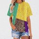 thumbnail image 1 of Fiudx Ofertas Relámpago Blusa de Manga Corta con Cuello Redondo y Pantalón Corto Informal para Mujer a La Moda, 1 of 5