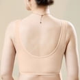 thumbnail image 4 of LNWUY Women's Solid Color Front Closure Breathable Comfortable Bras Beautiful Back Front Snap Bra for Senior Beige XXXXXL, 4 of 8