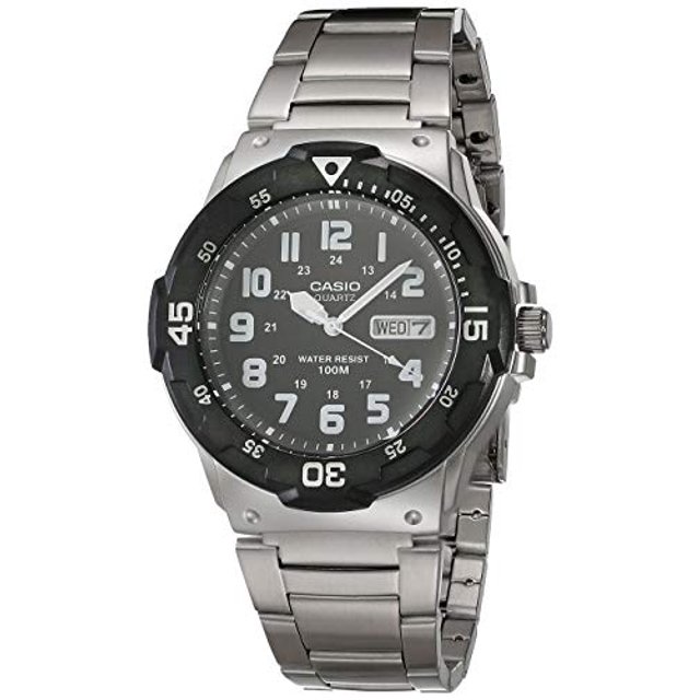 Reloj Casio de Cuarzo Estilo Buzo para Hombre con Correa de Acero Inoxidable, Plateado, 23 Casio Casio