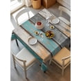 thumbnail image 6 of Farmhouse Teal Orange Table Cloth, Country Vintage Wooden Waterproof Tablecloth for Square Tables, Reusable Washable Fabric Table Cover for Restaurant Kitchen Dining Tables 54"x54", 6 of 6