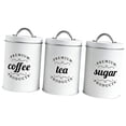 thumbnail image 3 of Contenedor para café, té y azúcar, organizador de comedor, contenedores de almacenamiento, tarro de hojalata Blanco, 3 of 7