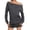 Dark Gray, variant on EDFBUYKRS Women Long Sleeve Shirts Plus Size Loose Fit Stripe Pullover Neck Button Down Sweatshirts Fashion Color Block Loose Tunic Lady Tops Xl