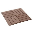 thumbnail image 2 of Pouseayar Plastic Interlocking Deck Tiles,44 Pack Patio Deck Tiles,12"x12" Square Waterproof Outdoor All Weather Use, Patio Decking Tiles for Poolside Balcony Backyard, Brown, 2 of 11