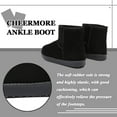 thumbnail image 3 of CHEERMORE Women's Solid Color Velvet Boots, Slip On Warm Fluffy Platform Mid Calf Snow Boots, Winter Non-slip Soft & Comfy Shoes US 9, 3 of 8