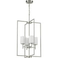 thumbnail image 2 of Progress Lighting Replay 4-Light Foyer Pendant, Polished Nickel, Etched Glass Shade, 2 of 10