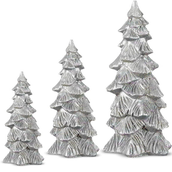 Spiareal Set of 3 Table Christmas Tree Decor Glittered Table Top Christmas Tree