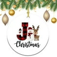 thumbnail image 4 of Ceramics Ornaments Letter J Ceramic Double Sided Tree Xmas Ornament Alphabet Monogram Personalized Christmas Ornaments Funny Gifts for Women/Men, 4 of 5