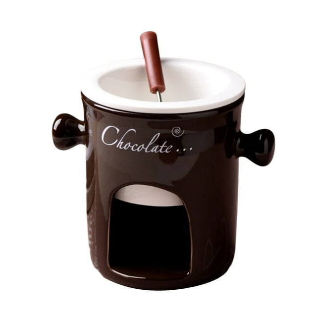 Glass&Bottle Set Chocolate Fondue Cup with Fork - Mini Chocolate Fondue Set for Date Night and Celebrations Includes Fondue Cup and Fork Melting Cup for Evenings