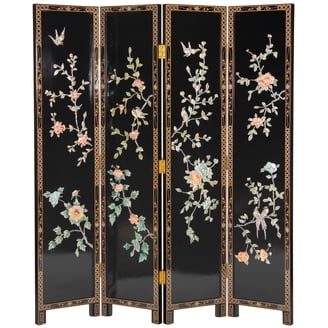 Oriental Furniture 6 ft. Tall Black Lacquer Royal Ladies Room