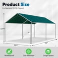 thumbnail image 4 of Quictent 10X15ft Upgraded Carport, Heavy Duty Car Canopy Carport Canopy Portable Garage Shelter Party Tent with 3 Reinforced Steel Cables, Green, 4 of 8