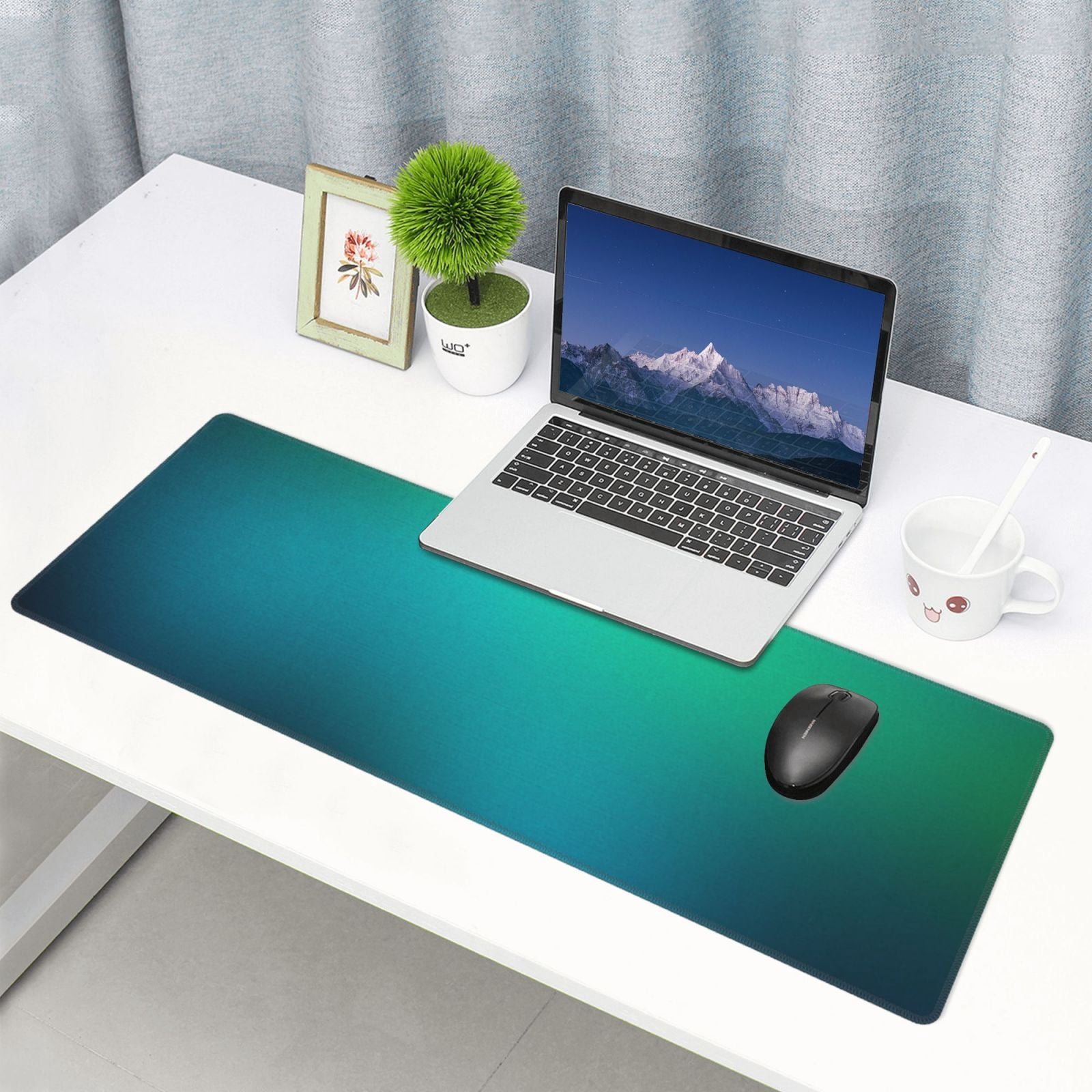 Xecao Green Turquoise Teal for Mouse Pad - Waterproof Extended Contour Mouse Mat, Large Gaming Mousepad Laptop Keyboard Mat with Non-Slip Rubber Base
