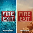 thumbnail image 5 of (2 Pack) Fire Exit Sign (white text on red background) OSHA Sign 5 Inch X 3.5 Inch Vinyl Label Decal Sticker Weather Resistant, UV Protected for Workplace, Business, and Construction, 5 of 7
