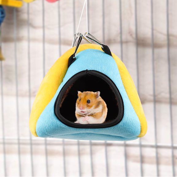 ETEREAUTY Yellow Hamster House Warm Nest Winter Bed with Hook Portable and Easy to Carry