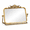 Antique Gold-rectangular Carved, variant on Vintdesk Makeup Mirror 11.9" L X 8" W Antique Vanity Table Metal Framed Scalloped Small Standing Mirrors With Beaded 360 Adjustable Rotation For Tabletop Bedroom