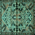 thumbnail image 1 of Ahgly Company Machine Washable Indoor Square Persian Turquoise Blue Traditional Area Rugs, 8' Square, 1 of 4