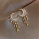 thumbnail image 4 of Fiudx Collar Babero, Joyería con Diseño de Calavera, Pendientes Redondos Geométricos, Detalle de Circonita Brillante, Ideal para Fiestas y Uso Diario, Regalo para Mujer, Ligero y Cómodo., 4 of 6