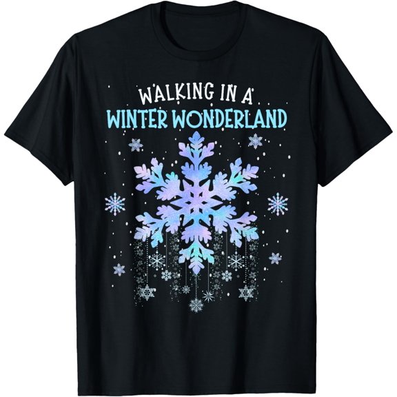 Walking In A Winter Wonderland Tie Dye Snowflake Christmas T-Shirt men and women can wear, black, white, gifts