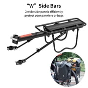 Rear Bike Rack, 115lbs 50KGS Bike Cargo Racks Frame Aluminum Alloy Universal Adjustable Cycling Equipment Stand Footstock Bicycle Luggage Carrier Bike Rack Rear with Reflector for 26-29 Frames