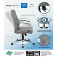 thumbnail image 3 of Boss Office Products LeatherPlus Home Office Adjustable Executive Chair with Casters, Grey, 3 of 8