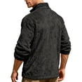 thumbnail image 7 of Polar Fleece Jacket Men Fall Winter Long Sleeve Loose Casual Stand Collar Zip Up Jackets with Pockets Fuzzy Coat Outerwear, 7 of 7