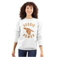 thumbnail image 3 of Veggie Power Cute Vegetarian Fighter Unisex Plus Fleece Graphic Sweatshirt Brisco Brands 3X, 3 of 5