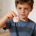 thumbnail image 6 of Ice Cream Bubble Fidget Toy, Winking Dessert Shaped Squeeze Fidget, for Desk Hand Play and Food Themed Gift Bags, Pink Scoop Styling with a Cone Cup Base and Clear Mouth Bubble, 6 of 7