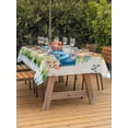 thumbnail image 2 of Outdoor Tablecloth with Umbrella Hole and Zipper, Blue Plaid Easter Rectangle Table Cloth 52x70 Inch Waterproof Tablecloth, Blue Truck Spring Floral Bunny Rustic Picnic Table Cover for Patio Camping, 2 of 7