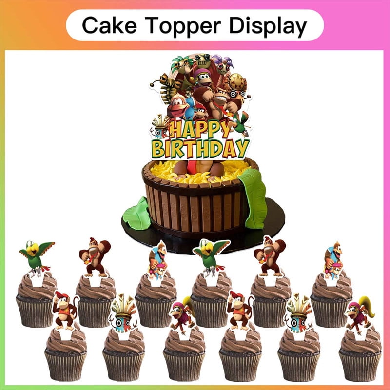 Donkey Kong Country Party Supplies Latex Balloons Decor Banner Backdrop Kit Birthday Decorations
