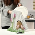 thumbnail image 2 of Brown Easter Bunny Kitchen Dish Towels Set of 1 Absorbent Hand Towels, Lint-Free 18"x28" White Wooden Board Dishcloths Fast Drying for Cooking Baking Home Clean, 2 of 6