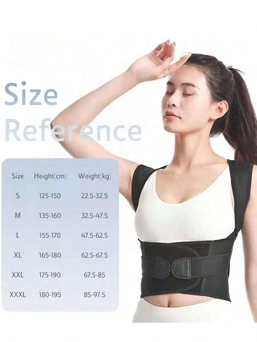 Adjustable Full Back Brace Posture Corrector For Men And Women Shoulder Straightener Back Support Improves Posture Scoliosis Hunchback Spine Corrector Gym Daily Accessory