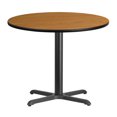 thumbnail image 1 of 36'' Round Natural Laminate Table Top with 30'' x 30'' Table Height Base, 1 of 4