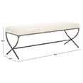 thumbnail image 3 of SAFAVIEH Couture Janeen Solid Boucle Modern Bench with Metal Frame, Ivory/Black, 3 of 11