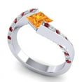 thumbnail image 2 of 1.20 Ct Fine Natural Diamond Citrine & Red Ruby Gemstone Bridal Ring for Women Solid 14K White Gold Size 10 by Diamond-Capitals, 2 of 8