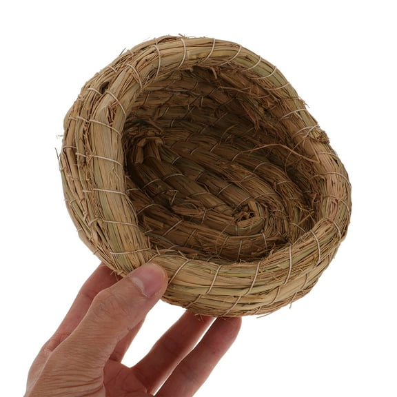 FRCOLOR  2 Pcs Chicken Sleeping Bed Woven Coop Warm Nest Light Brown