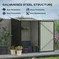 thumbnail image 4 of Outsunny 3.3' x 3.4' Metal Outdoor Storage Shed, Garden Utility Tool House with Double Lockable Doors for Backyard, Patio, Lawn, Garage, Dark Gray, 4 of 10
