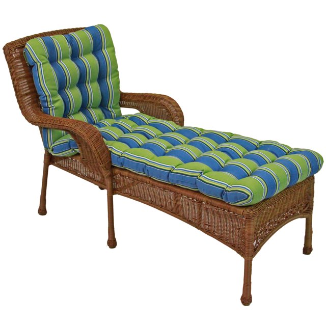 Cojín para chaise longue acolchado de poliéster hilado para exteriores de 74 pulgadas por 19 pulgadas - Haliwell Caribbean Blazing Needles 94008-REO-29